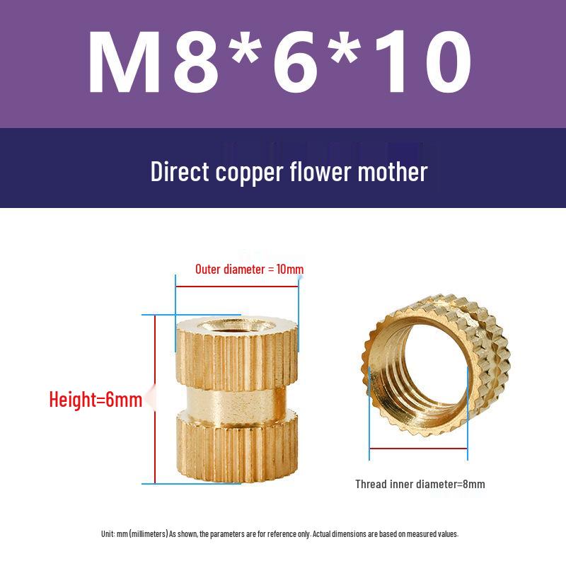M1-M10 Knurled Brass Heat Insert Nut for Injection Molding