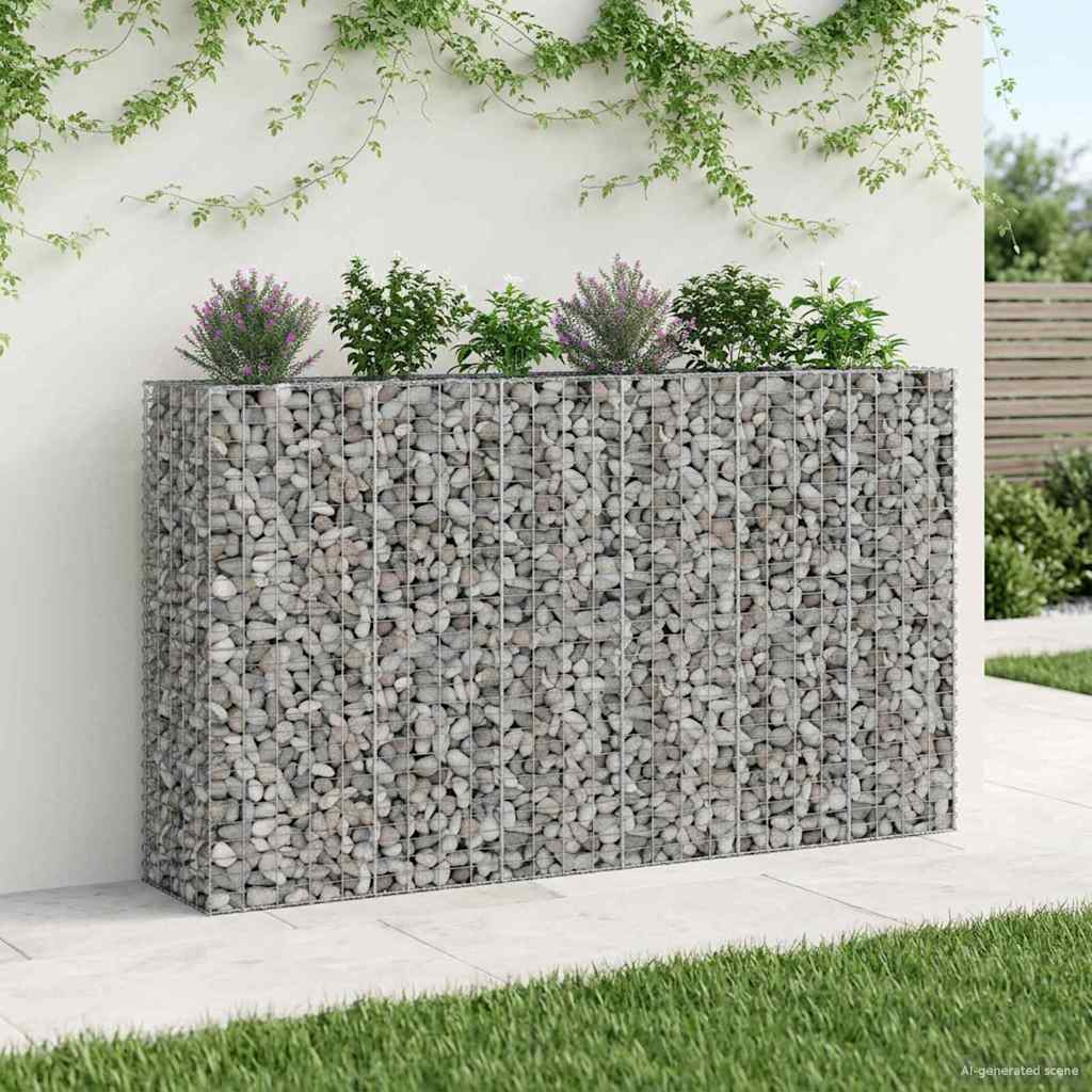 Gabion Raised Bed Set 3 Pcs Silver 250 X 50 X 150 Cm