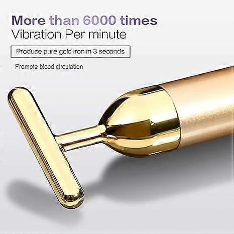 Beauty Bar 24k Gold Skin Care Face Massager Roller, 2 in 1 Electric 3D Roller and T Shape Energy Beauty Bar for Face Lift and Skin Tightening