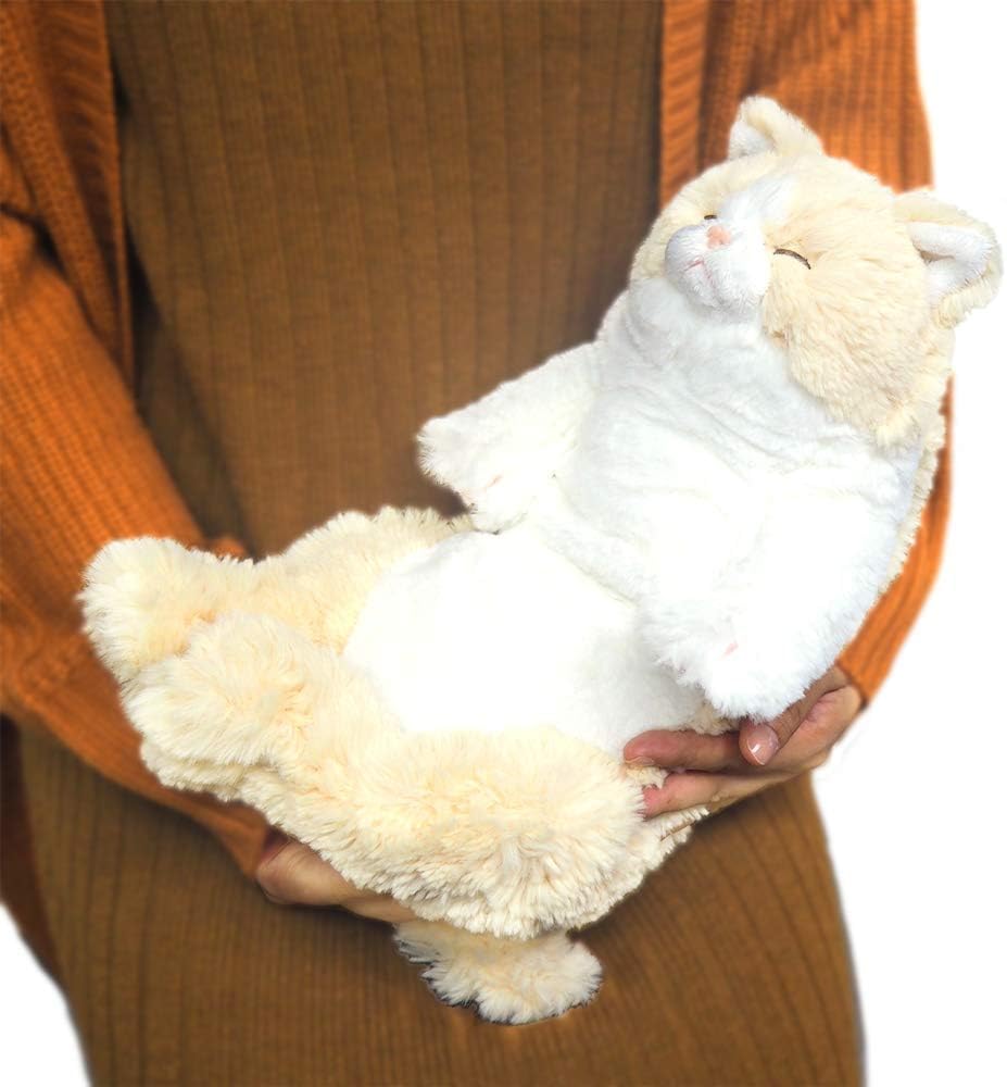 Sonne Zitrone Schoß Runde 20 x x Plüschkatze, Creme, Schlafen, 13,3 40cm, Tier, P-6472