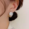 Fashion Jewelry Back With Front Metal Splicing Stud Earrings For Women Female Party Gift Accessories