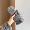 Men’s Plush Wool Mittens: Thick, Windproof & Cold-Proof Winter Gloves for Outdoor Activities