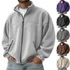 Heren Hoodie met Opstaande Kraag en Volledige Rits Casual Sweatshirt voor Dagelijks Gebruik