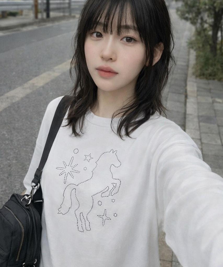 GRAVER [Unisex] Stud Dots Pony Long Sleeve T-Shirt_3 Colors