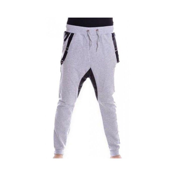 Harem Pants - GS7 Marshall - Grey - Faux Leather - Comfortable - Elastic Waist