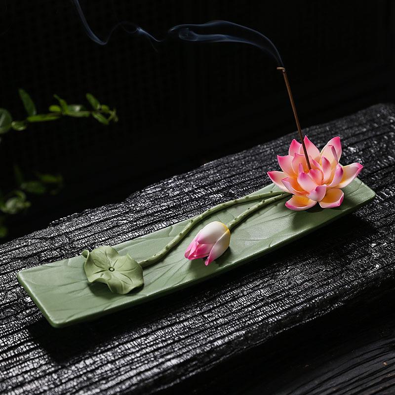 Handmade Zen Lotus Ceramic Incense Holder and Burner