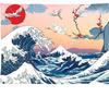 Kanagawa Wave Tapestry: Decorative Wall Hanging & Bedside Cloth