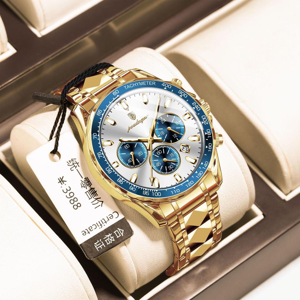 Waterproof Luminous Men'S Watch Multi-Function Quartz Watch