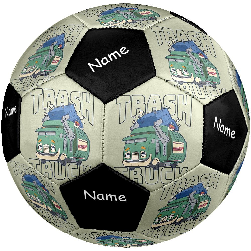 Custom Name Trash Truck Theme Size 5 Soccer Ball, Suitable for Both Indoor and Outdoor Matches, a Gift Suitable for Everyone.