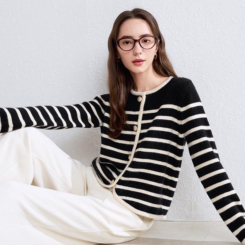 Betu Women's Striped Knit Cardigan