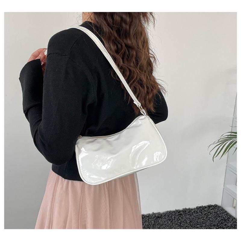 Women'S Pu Leather Handbag Versatile Fashion Solid Color Cherry Pendant Shoulder Bag Casual Commuting Bag Girl Underarm Bag