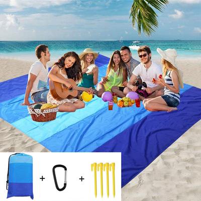 200x210cm Impermeable Bolsillo Estera de Playa Plegable Camping Manta Libre de Arena Colchón Estera Portátil Ligera Estera de Picnic al Aire Libre