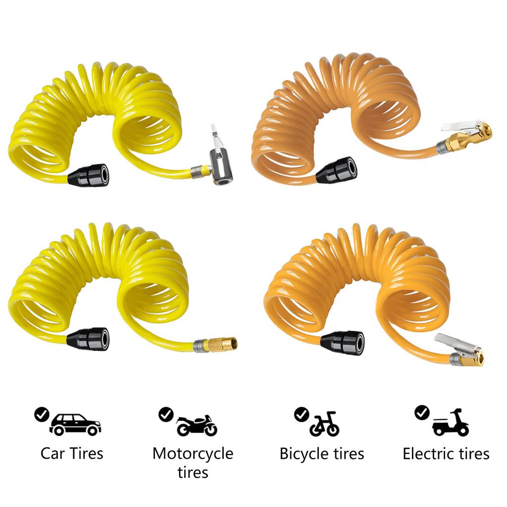 Tire Inflation Hose Universal Pump Extension Tube Heavy Duty Air Inflator Connector Flexible Tire Air Compressor Hose