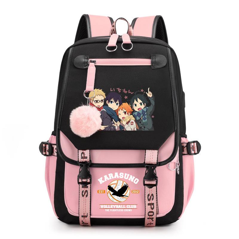 Anime volleyball teenager peripheral printing middle school student schoolbag outdoor large-capacity backpack