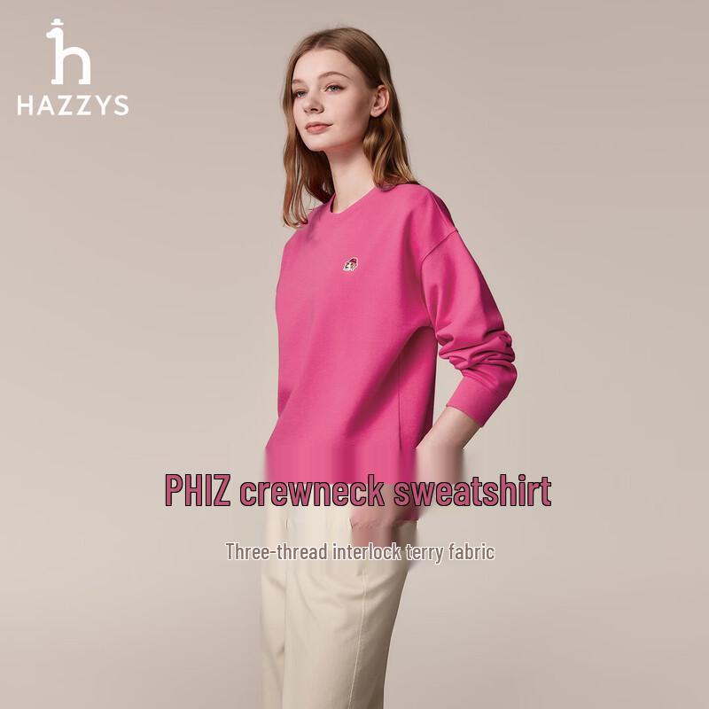 

HAZZYS Women s PHIZ Series Cotton Casual Dropped-Shoulder Sweatshirt M