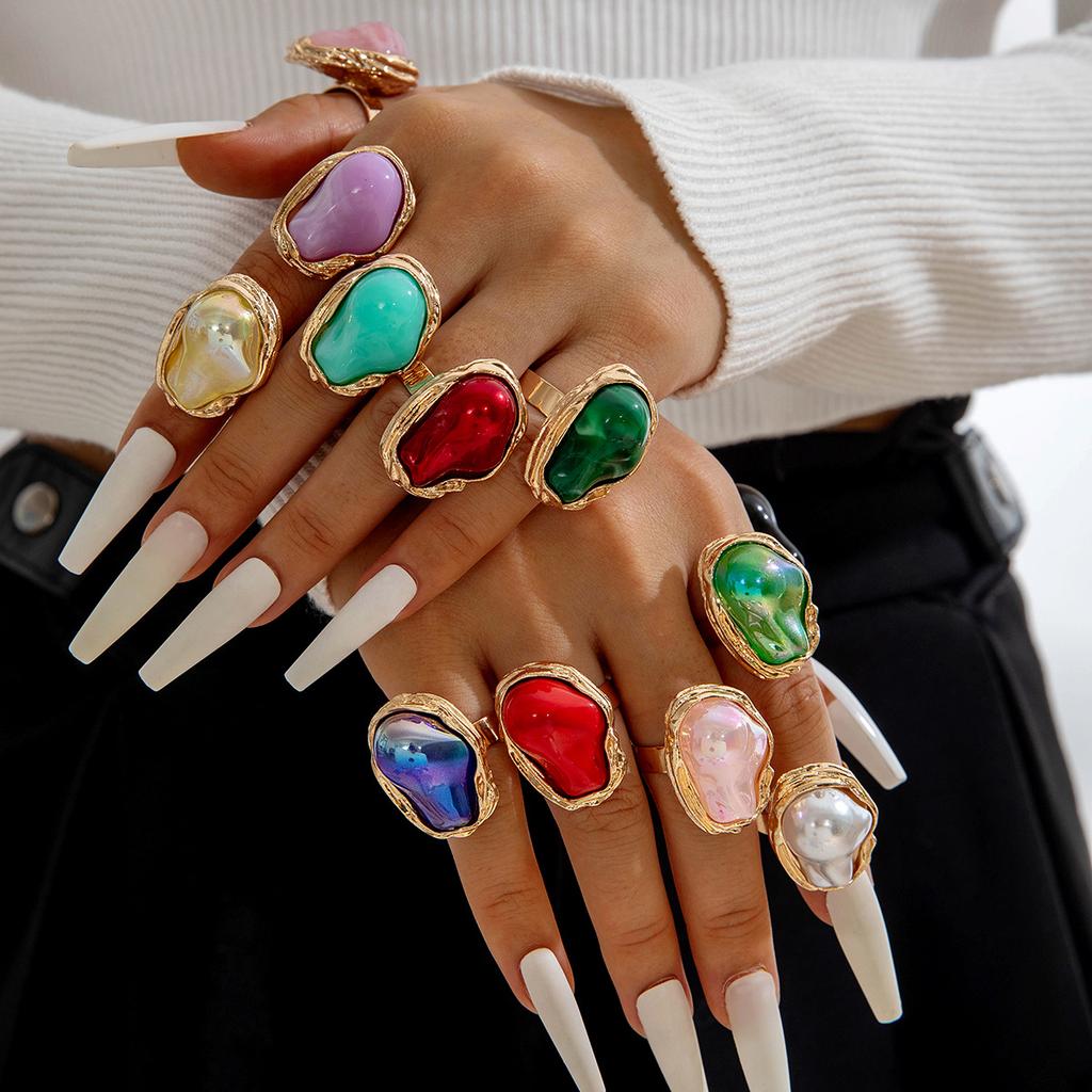 European and American French Vintage Special-shaped Pearl Rings, Women's Index Finger Rings, Personalized Fashion Design, Open Tail Rings