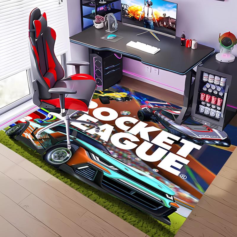 Game Rocket league -Themed Entrance Mat,Non-Slip Mat Area Rug,Room Decor,Outdoor Decor,Kitchen Rug,Doormat - Machine Washable,Easy to Clean