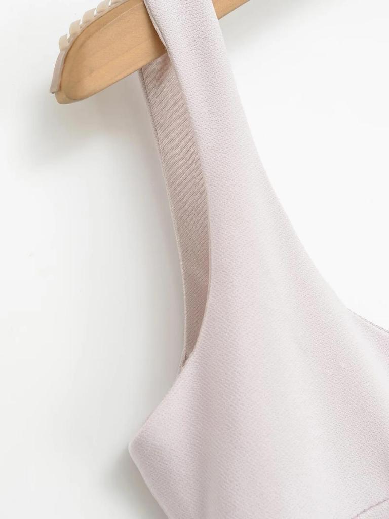 2026 Pure Desire Bodycon: Sexy Square Neck Ruched Waist Open Back Tank Dress