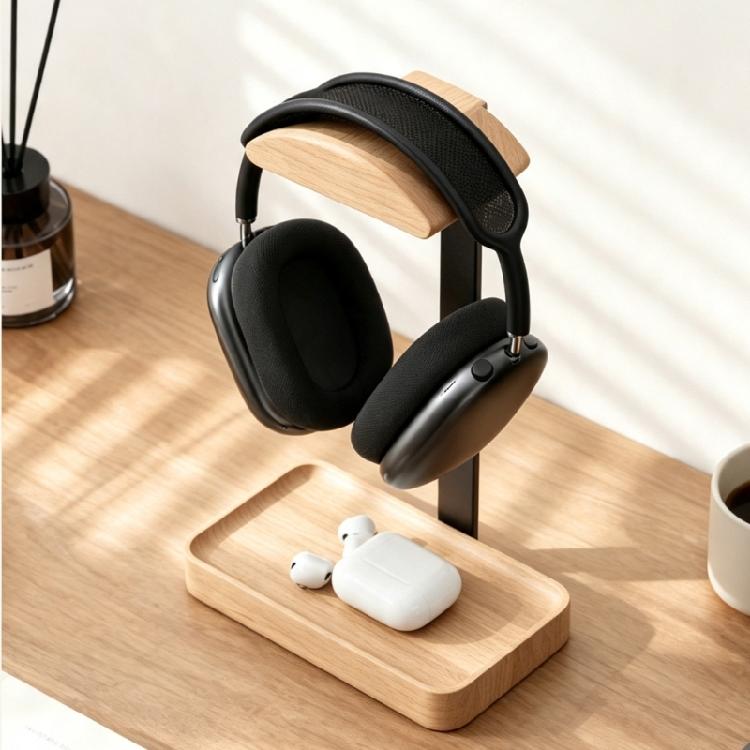 Gaming Area Headphone Holder for Desk, Freestanding Stand Headset Holder with Storage Tray for Daily Desktop Use