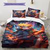 Cartoon Pattern Bedding Quilt Set Quilt Cover Pillowcase Home Decoration Birthday Gift (1 * duvet cover + 2 * pillowcase, without core)
