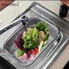 KEMORELA Stainless Steel BBQ Vegetable Basket Square Grill Drain Frying Outdoor Cookware for Charcoal Barbecue 1 Piece