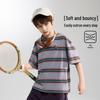 ASK JUNIOR Boys' Stripe Ribbed Round Neck Short Sleeve T-Shirt