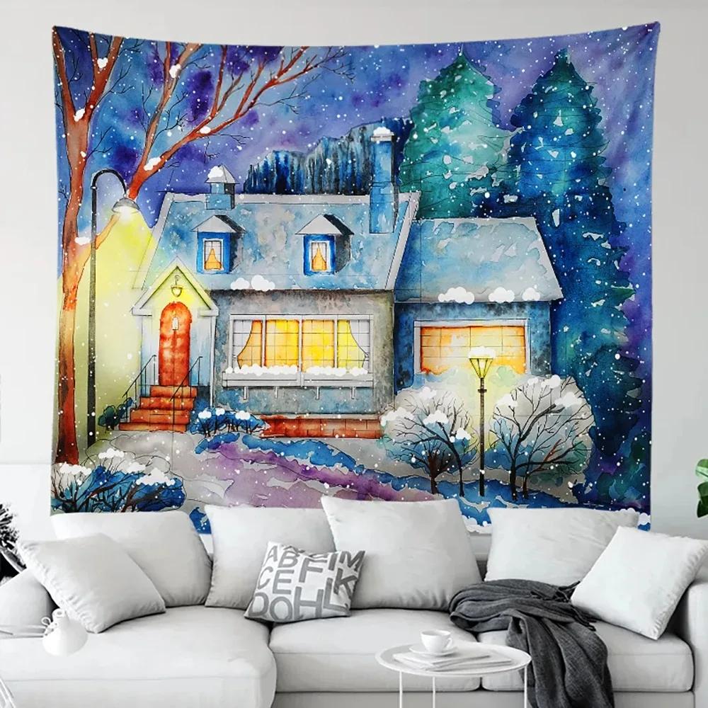 Temă de Crăciun Brad de Crăciun Tapiserie Gheață și Zăpadă Living Canapea Decor Acasă Cadou de Crăciun