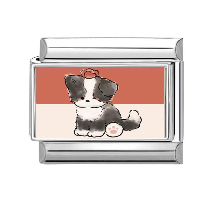 Cute Animal Series Cat Dog Eye Cherry Butterfly Italian Charm Links Fit 9mm Stainless Steel Bracelet Women DIY Making Jewelry