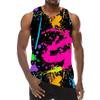 Men's Colorful Tank Top Summer Sleeveless 3D Gradient Print Vest Casual Sportswear Male Gym Tops Oversized