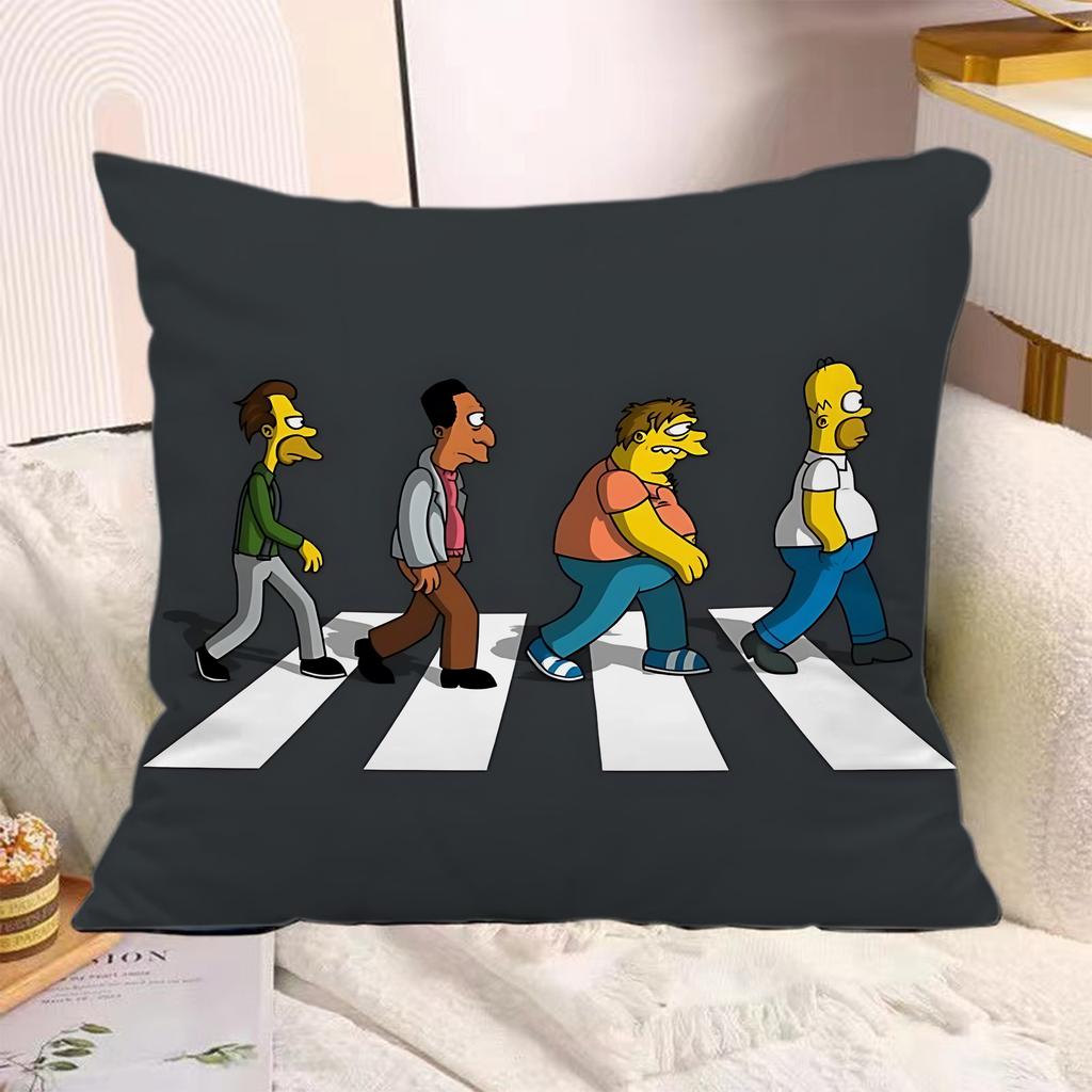 Cartoon Pillow Covers Cartoon Sofa Decorative Home Doublesided Printing Short Plush Cute Cushion The SSimpsons Cover