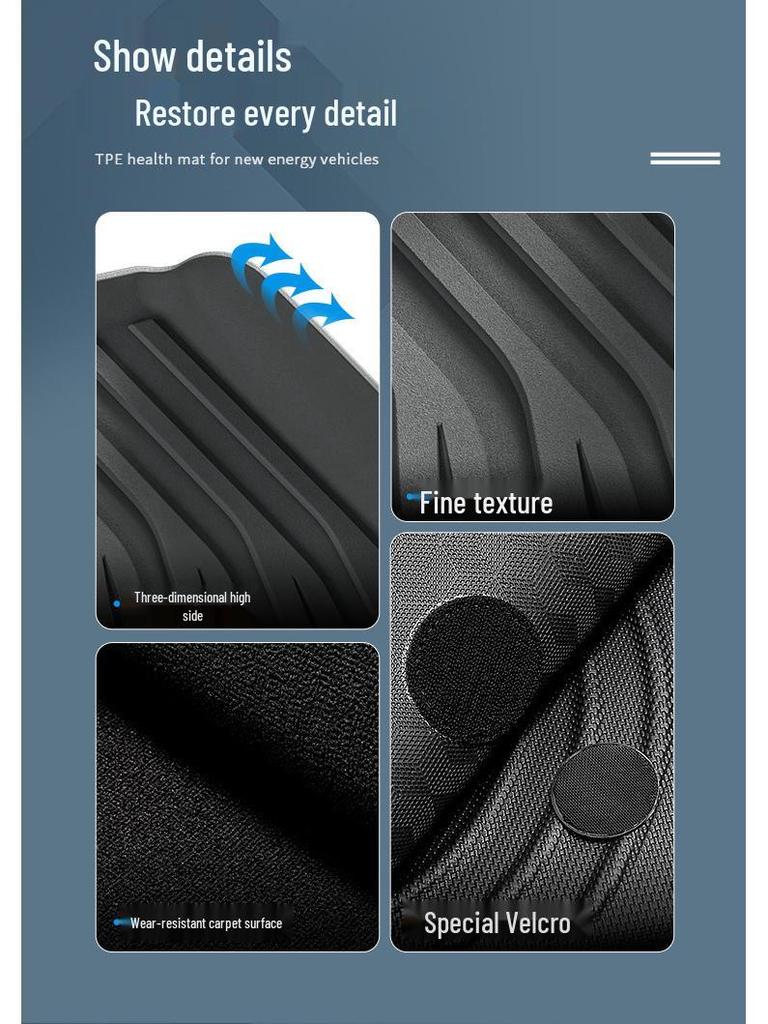 24 Deep Blue L07 Car Floor Mats - Dirt-Resistant, Custom-Fit, Eco-Friendly TPE Trunk and Floor Mats