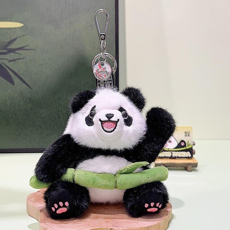 Endearing Plush Panda Keychain Charming Design Colorful Accessory For Use Daily
