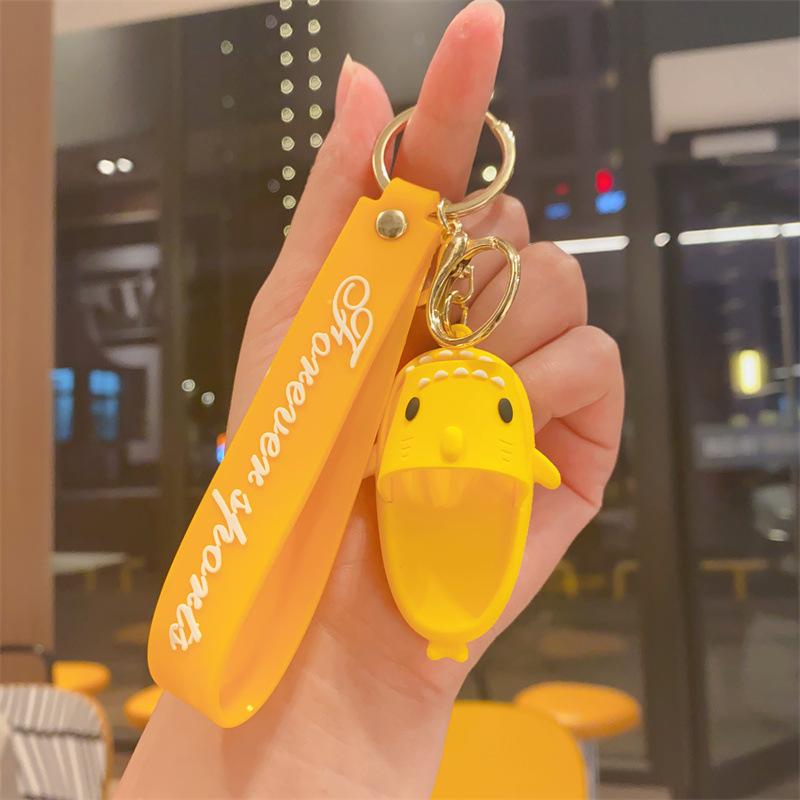 Kreativer Süßer Haifisch-Pantoffeln Schlüsselanhänger Trendiger Partner Schultaschen-Anhänger Auto-Schlüsselanhänger Anhänger Geschenk