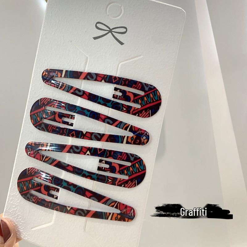 6cm Polka Dot & Leopard Print Water Drop Hair Clips - BB Hair Accessories