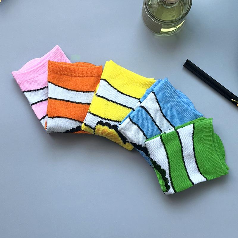 Cartoon Cute Creative Split Toed Clownfish Mid Socks Weat Anti Odor Breathable Soft Socks Ankle Foot Cover Accessories Gift
