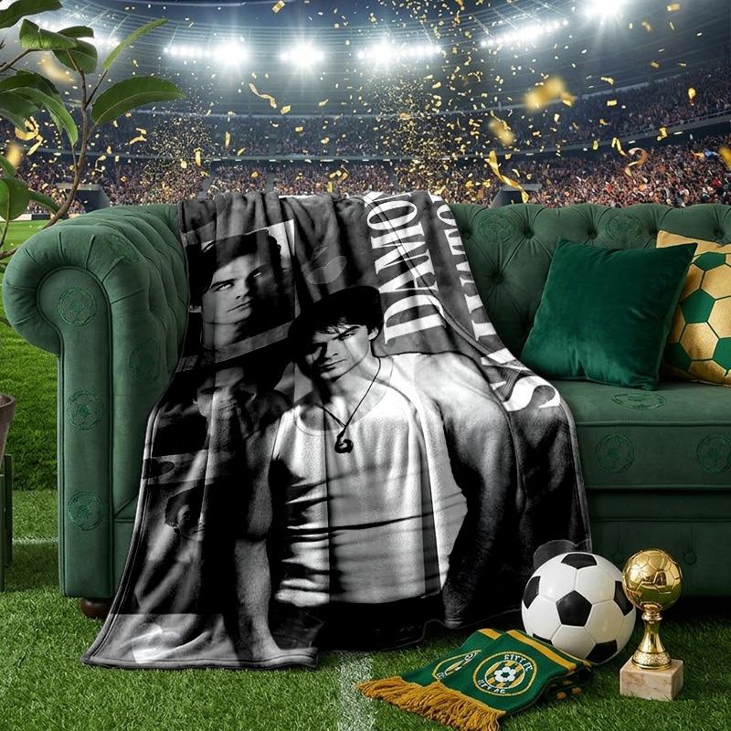Two Men In Suits Damon Throws Blanket Flannel Blankets Plush for Couch Bed Gifts for Men Women Travel Picnic Blanket Christmas Fan Gifts