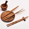 5 Pairs Chopsticks Non-slip High-temperature Resistant Natural Bamboo Wood Carbonized Twist Chinese Chopsticks Kitchen Gadget