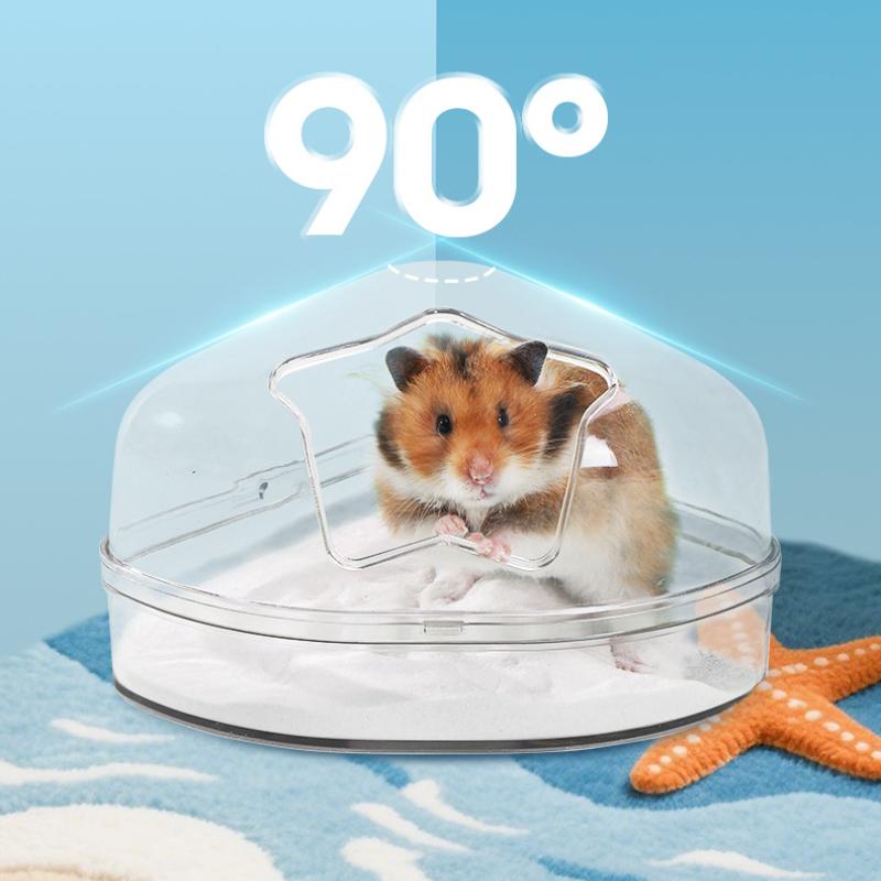 Hamster Sand Bath Container Transparent Hamster Toilet Dust Bust Accessories for Small Animals Hamster Bathtub Sand Bath Box