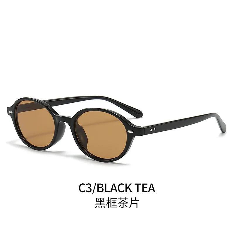 Classic Premium Designer Anti Blue Light Sunglasses Classic Style Oval Sun Glasses Y2K Personalized Small Frame Sunglasses for Women