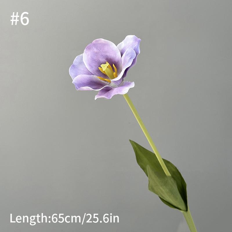 

Цветущие тюльпаны ПУ Тактильная имитация Декоративный цветок Тюльпан Орнамент с листьями Тюльпан Свадебное украшение Ручной цветок
