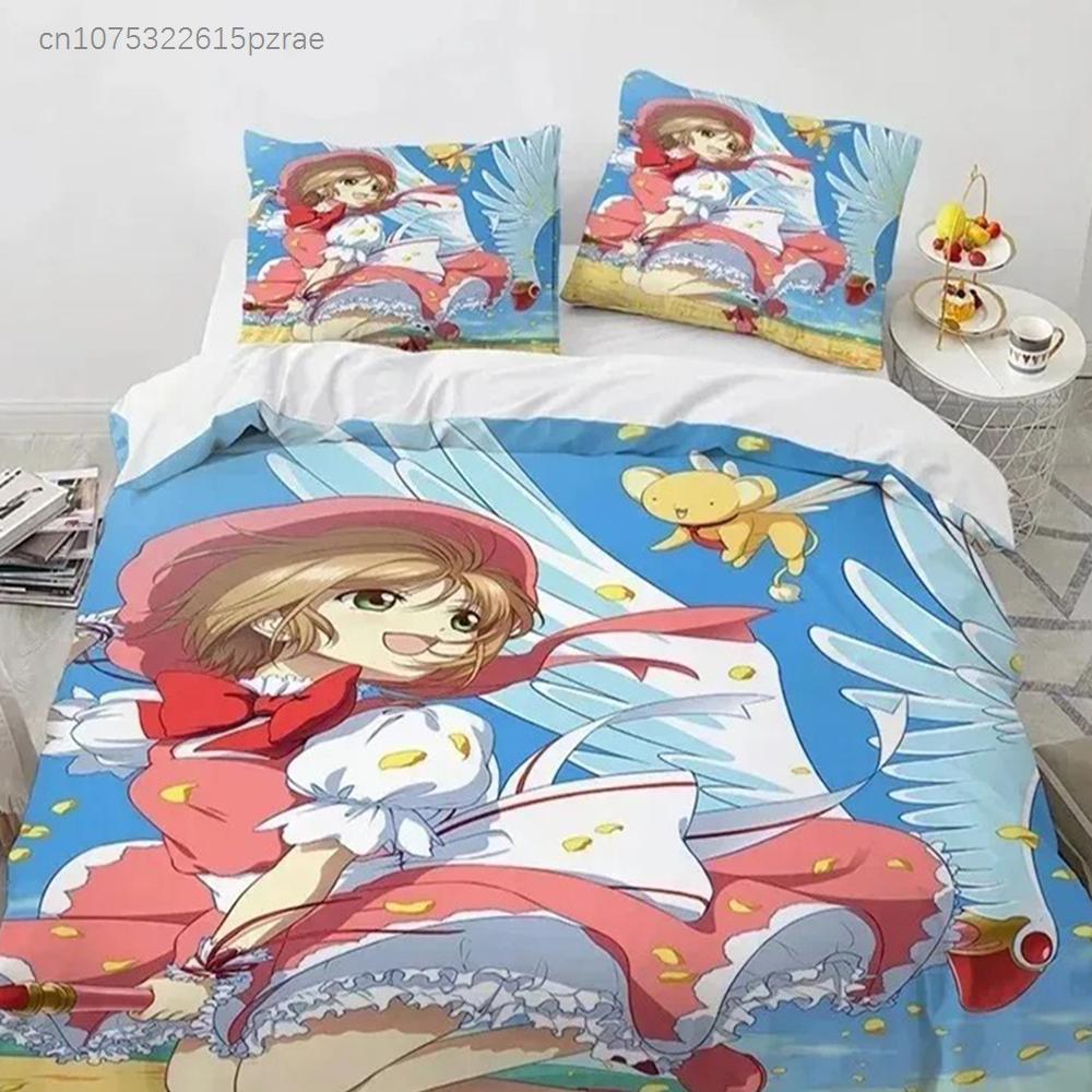 Cardcaptor Sakurar Bedding Set 3D Printed Suitable For Bedroom Duvet Cover Set With Pillowcases Kids Home Textile