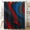 Stylish Abstract Art Shower Curtain Set With Metal Hook Rings For Bathroom Decorations Multiple Colors Available