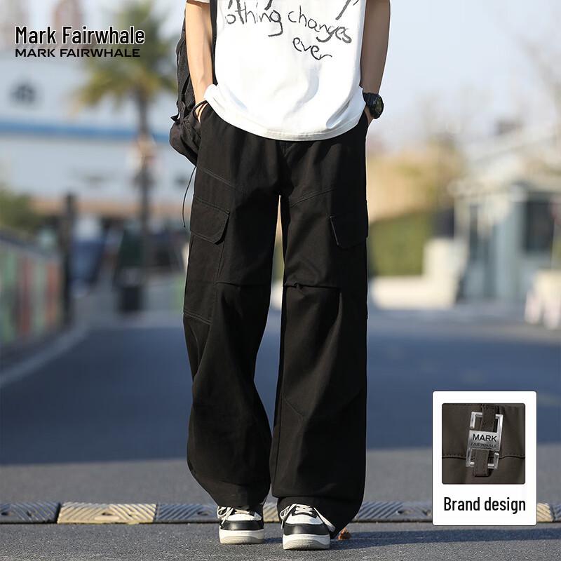 

Men s Wide-Leg Cargo Cotton Casual Pants L