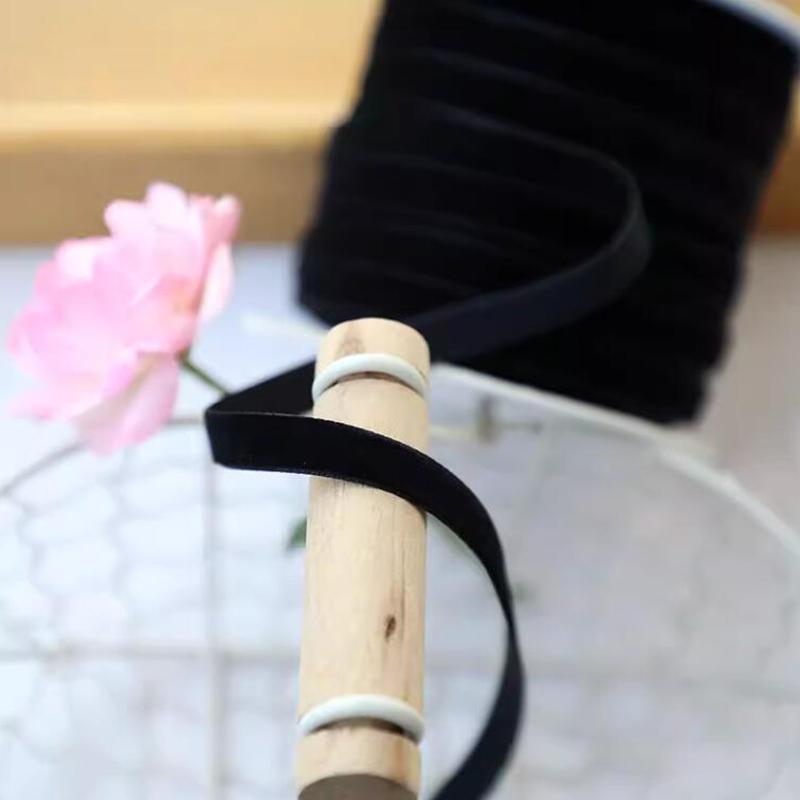 

10 ярдов Односторонняя плюшевая лента Бархатная лента Сделай сам Большой шерстяной помпон Кружевная отделка Материал для аксессуаров для волос чёрный