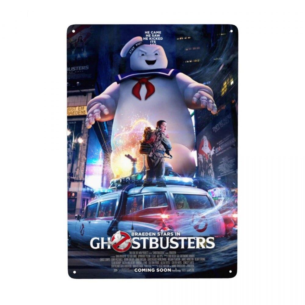 Vintage Cartoon Anime Ghostbusters Metallschild Blechschild Perfekte Wanddekoration für Pub Man Cave Bar oder Zuhause Dekoratives Kunstwerk für
