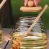 Transparent Glass Honeycomb Tank with Dipper and Lid Large Capacity Honey Bottle Elegant Easy To Clean Honey Pot Home Kitchen