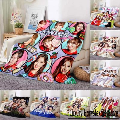 Kpop Blanket Twice Girl Group Fashion Printed Flannel Blanket Gift Sofa Office Bed Warm Blanket Girls Bedroom Bedspread