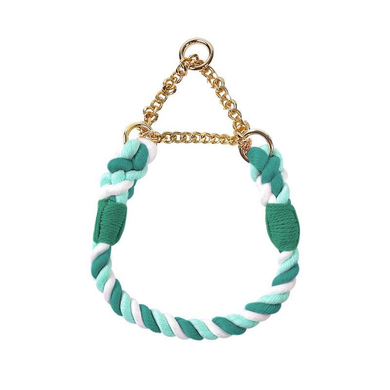 Buntes Hundeleinen- und Halsbandset aus Baumwolle für mittelgroße und große Hunde