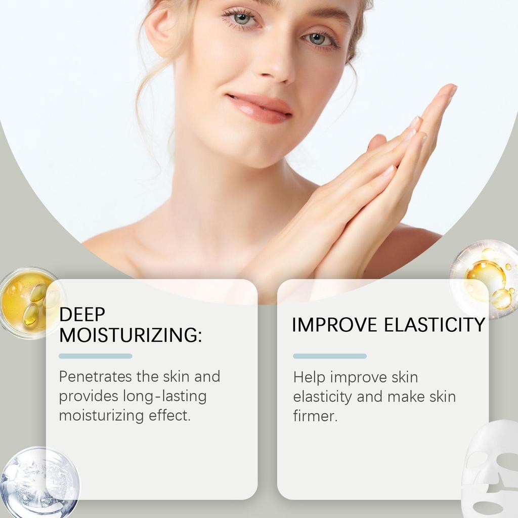 Hoygi Collagen Hydrating Facial Mask (Boxed), moisturizes and hydrates, firms and lifts, nourishes, suitable for the face, 4 pieces