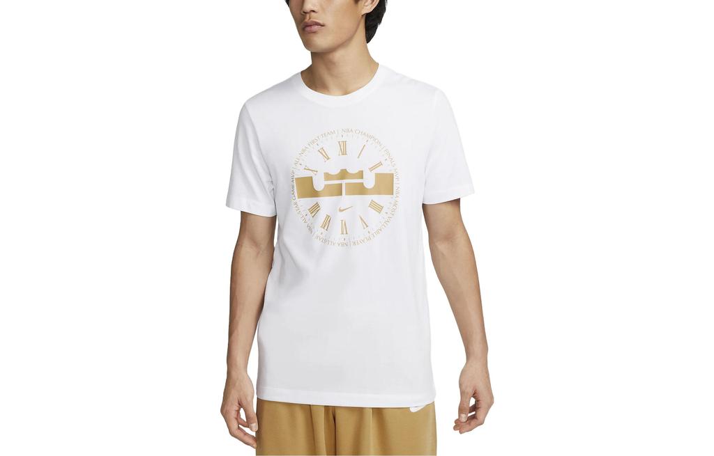 Nike T Shirts Men's White Crew Neck Moderate Straight Fit DZ2703-100